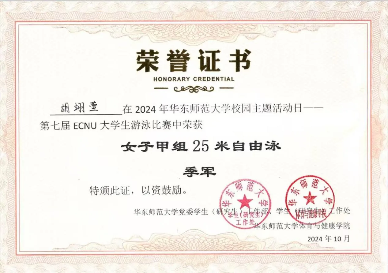 游泳比赛奖状
